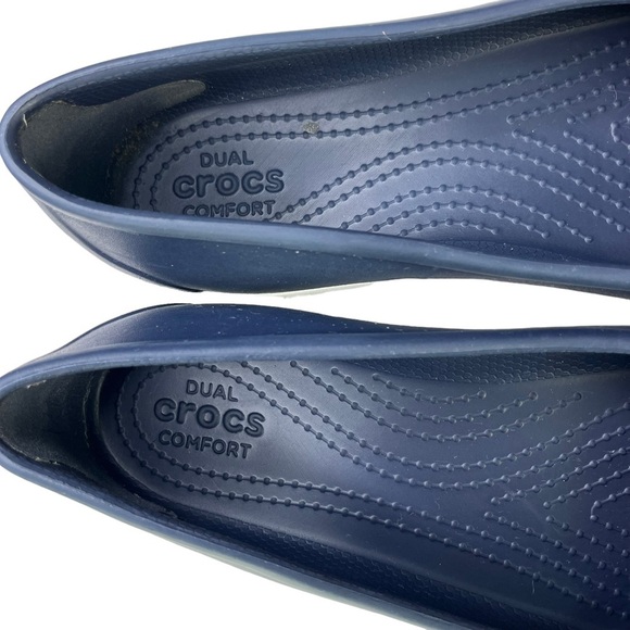 Crocs Citilane Dual Comfort Blue Elastic Slip On Flats Womens Size 9 - Picture 7 of 11